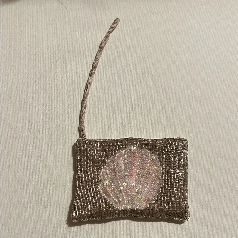 Liz Claiborne Brown Sequin Shell Wristlet